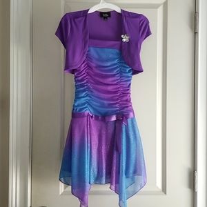 By & By Girls Dress Special Occasion Purple Blue with Tiny Sparkles Size 8